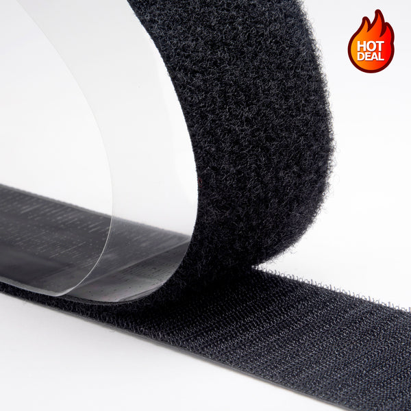 5/8" HERCULES PRESSURE SENSITIVE ACRYLIC HOOK & LOOP BLACK
