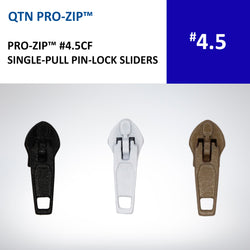 QTN PRO-ZIP #4.5CF SINGLE-PULL PIN-LOCK SLIDERS FOR UPHOLSTERY COIL ZIPPER CHAIN