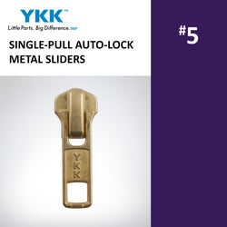 SINGLE-PULL AUTO-LOCK SLIDERS YKK® METAL ZIPPERS