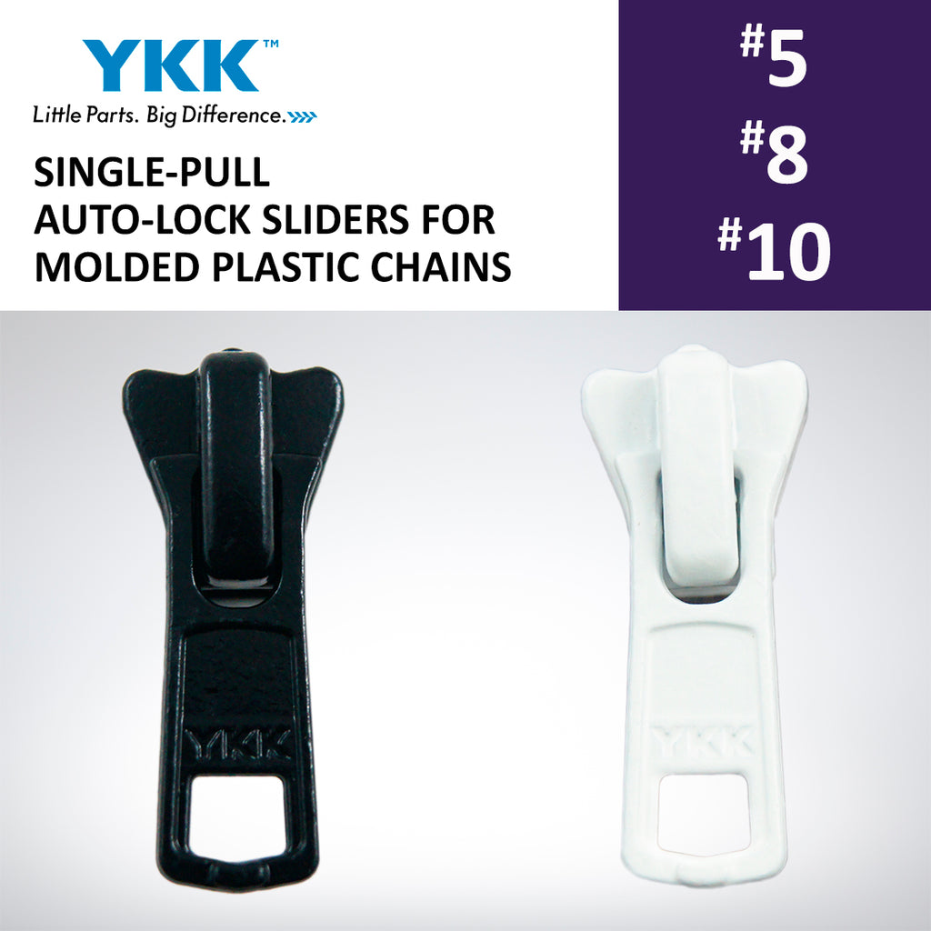 Zipper Repair Kit - #5 YKK Vislon Molded Jacket Black Zipper Sliders Color Black Made In The United States 3 Per Pack Zipper Repair Kit - #5 YKK Vislon Molded Jacket Black Zipper Sliders Color Black Made In The United States 3 Per Pack