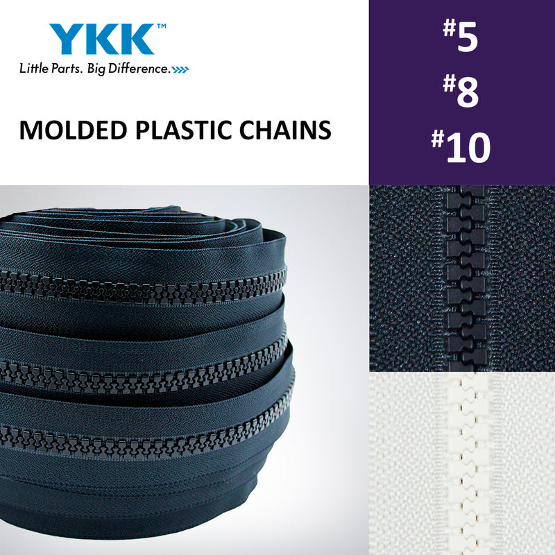 YKK® MOLDED PLASTIC ZIPPER CHAINS