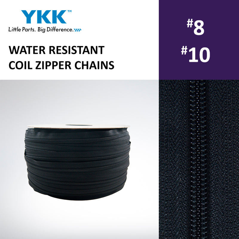 7 Water Resistant Coil Zipper Chain By The Yard (Continuous)
