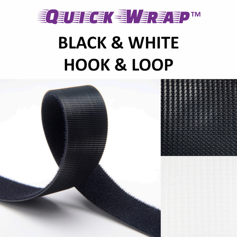 QUICK WRAP BLACK & WHITE - HOOK ON ONE SIDE, LOOP ON THE OTHER SIDE - A QTN BRAND